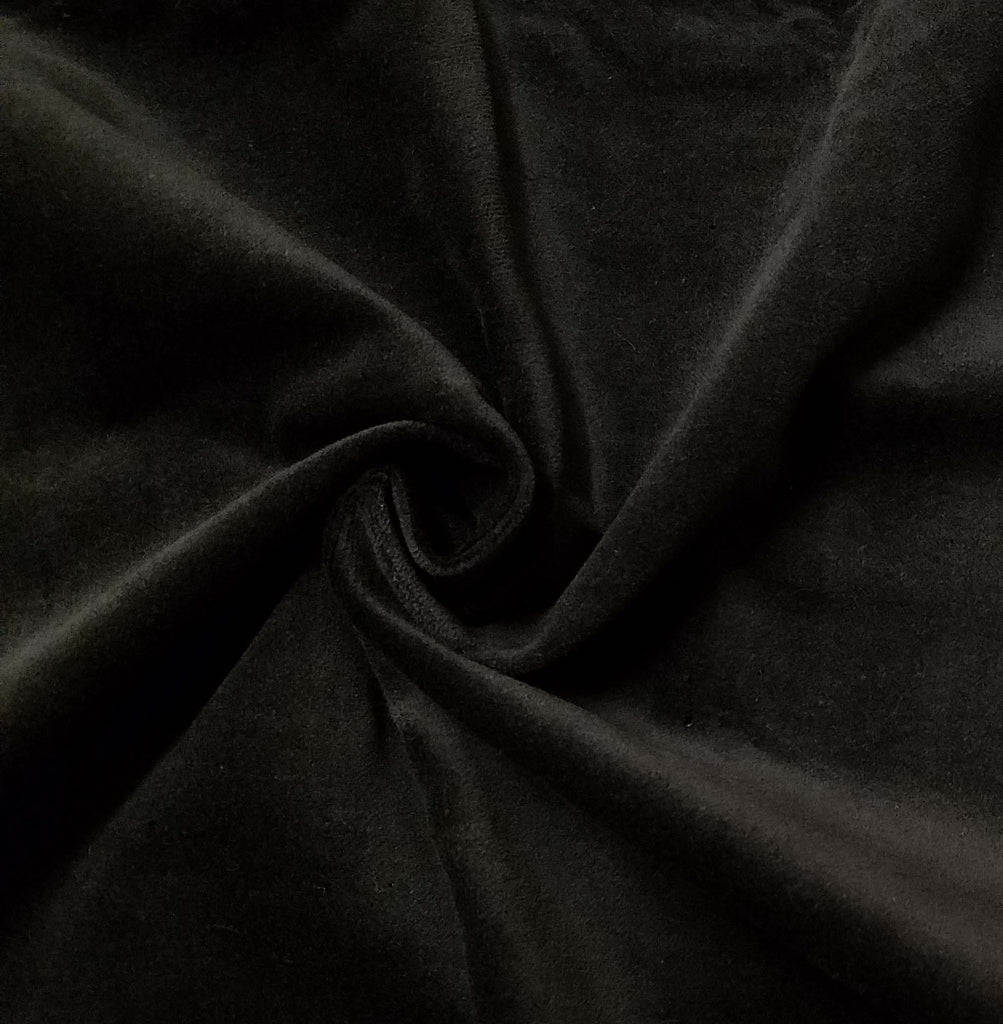 Black Cotton Velvet Fabric 54 inch Wide (Sold By The Roll) - 50 Yards - LushesFabrics