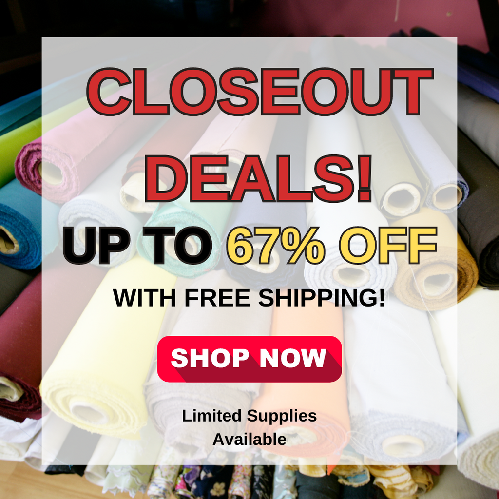 Closeout deals on wholesale fabric by Lushes Fabrics by the yard