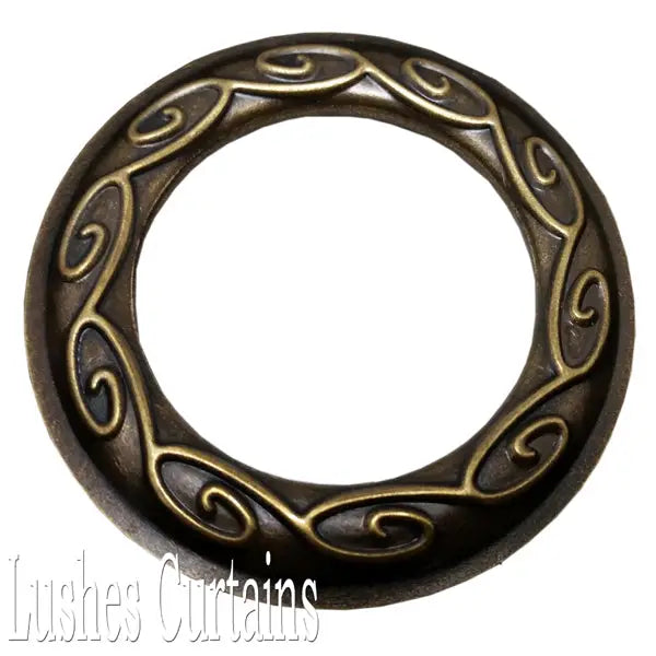 Antique Brass Metal Grommet Eyelets Size #12 - Design #14 - 