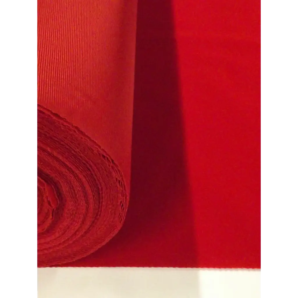 Bright Red Flocked Velvet Fabric