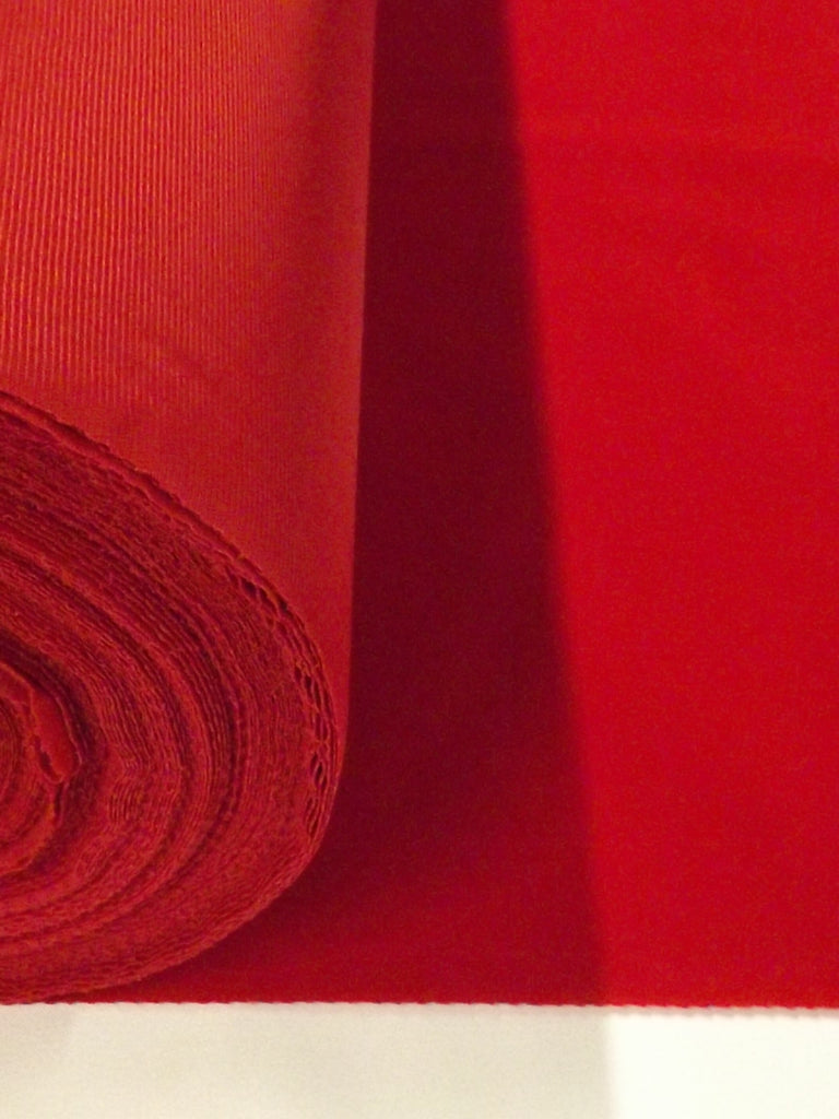 Bright Red Flock Velvet Fabric 54 inch Wide (Sold By The Roll) - 50 Yards - LushesFabrics