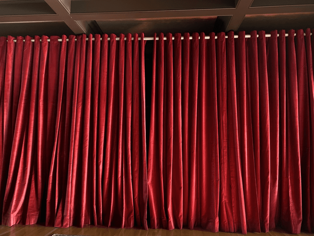 Burgundy Cotton Velvet curtains with Grommet Eyelets Room Partition
