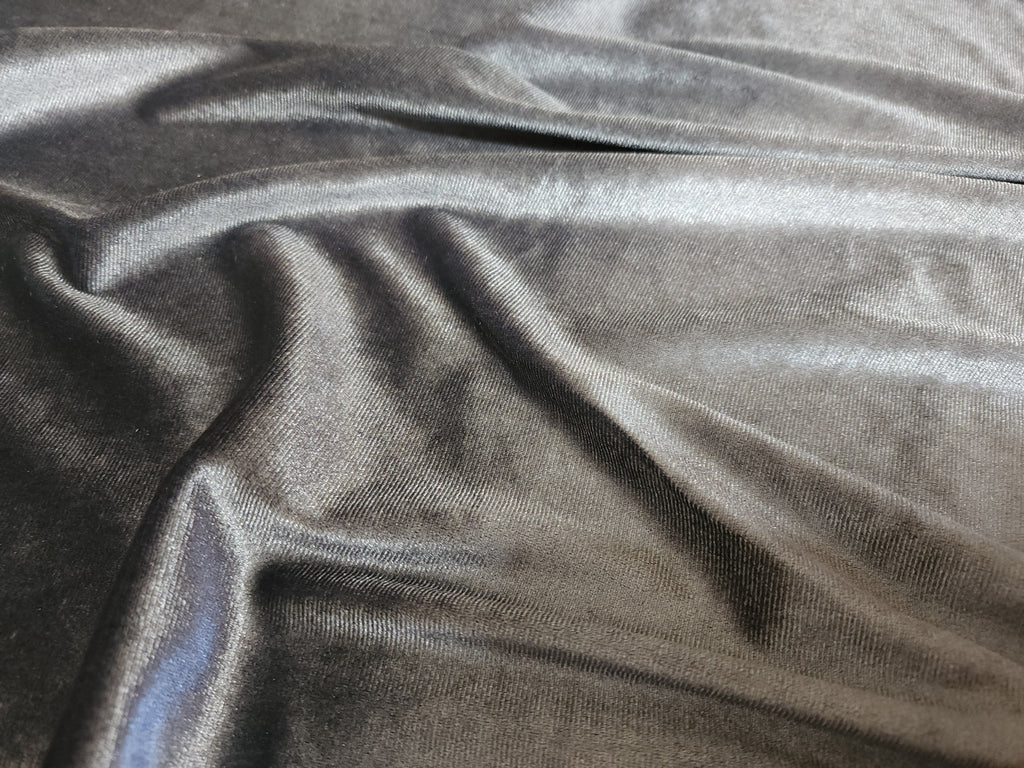 Dark Gray Stretch Velvet Fabric 60 inch Wide (Sold By The Roll) - 50 Yards - LushesFabrics