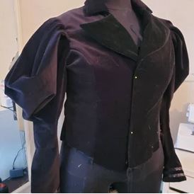 black-cotton-velvet-jacket-clothing-fabric-lining - LushesFabrics