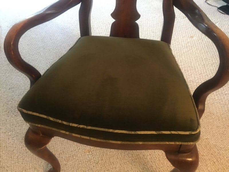 Green Cotton Velvet Fabric Upholstery Cushion