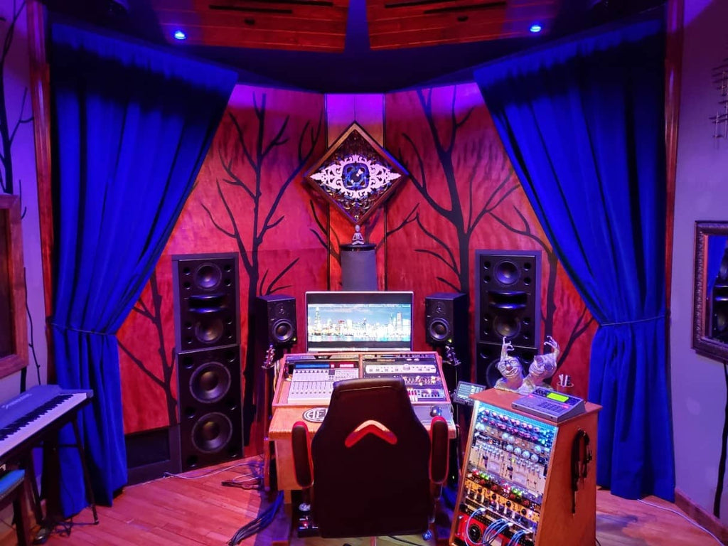 royal-blue-pro-recording-studio-custom-velvet-drape-panels-imasterstudios-illinoismediagroup - LushesFabrics