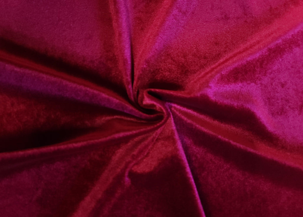 Burgundy Stretch Velvet Fabric - LushesFabrics