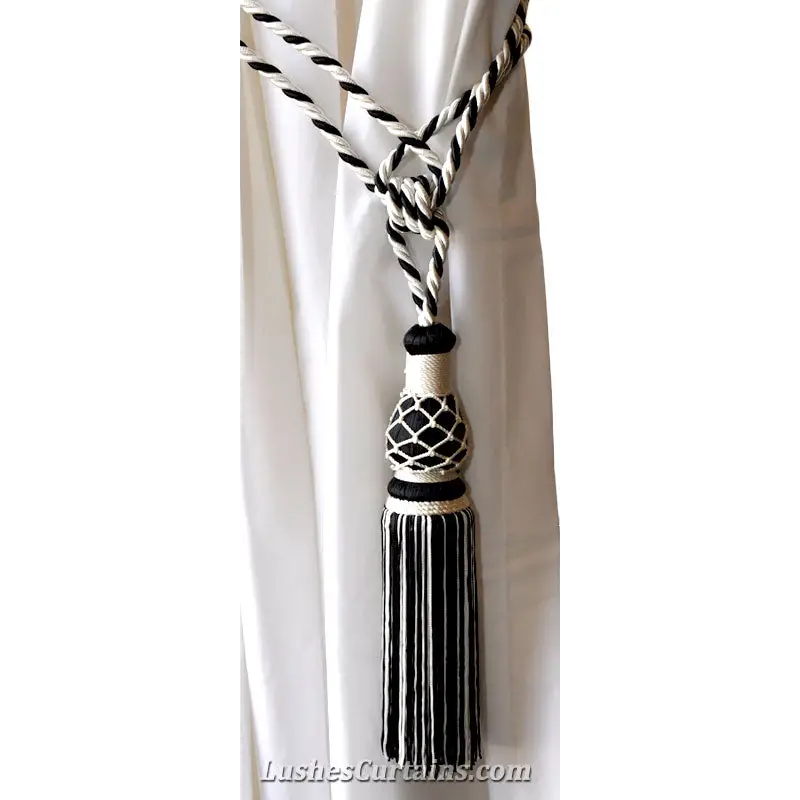 Black and White Curtain Tassel Tieback