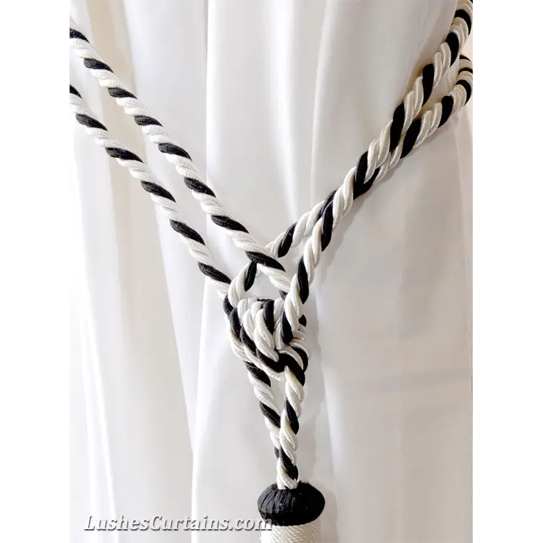 Black and White Curtain Tassel Tieback