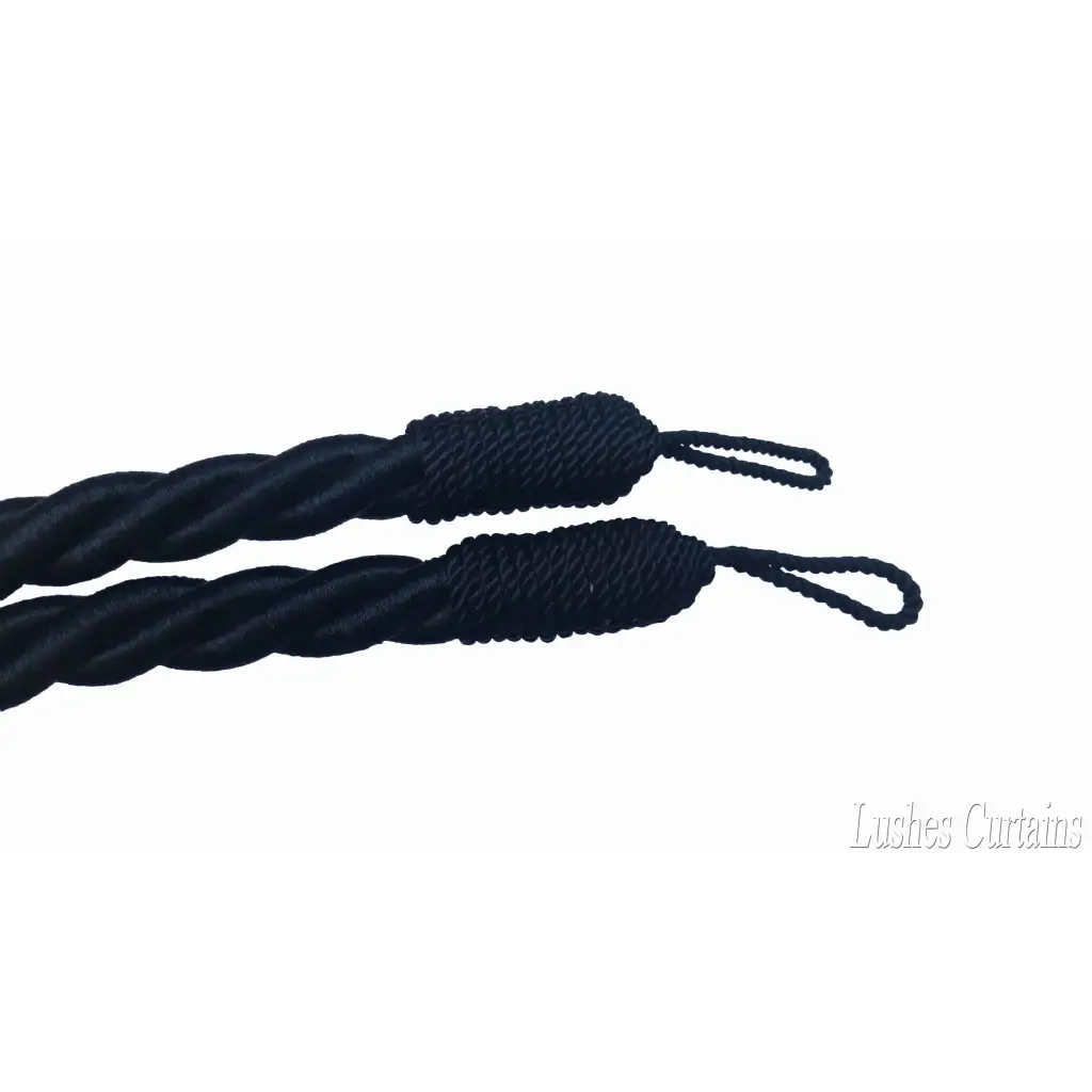 Black Thick Rope Drape Holdback | 3/4 inch Thick | Lushes Fabrics