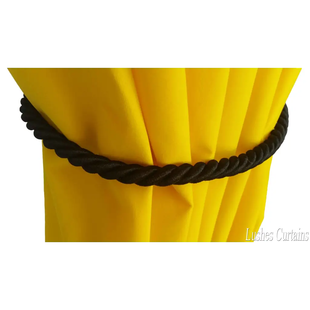 Black Thin Rope Drape Holdback 1/2 Thick