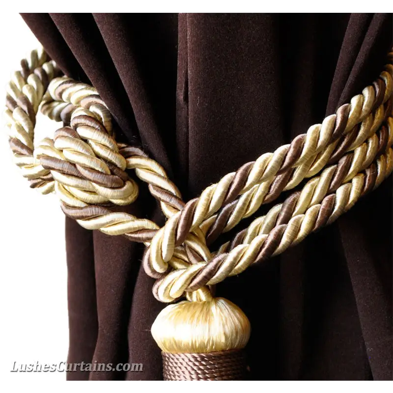 Gold and Brown Curtain Tassel Tieback