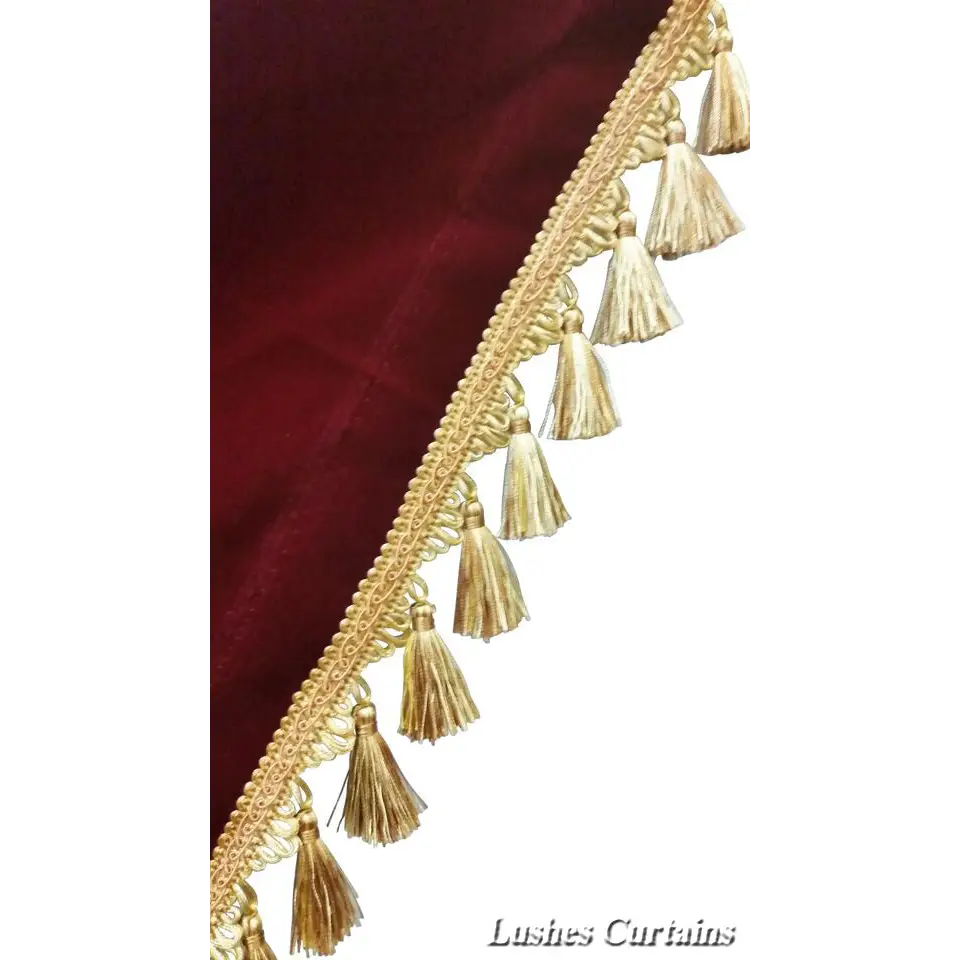 Lushes Fabrics, Tassels Gold Tassel Fringe Trim | Lushes Fabrics