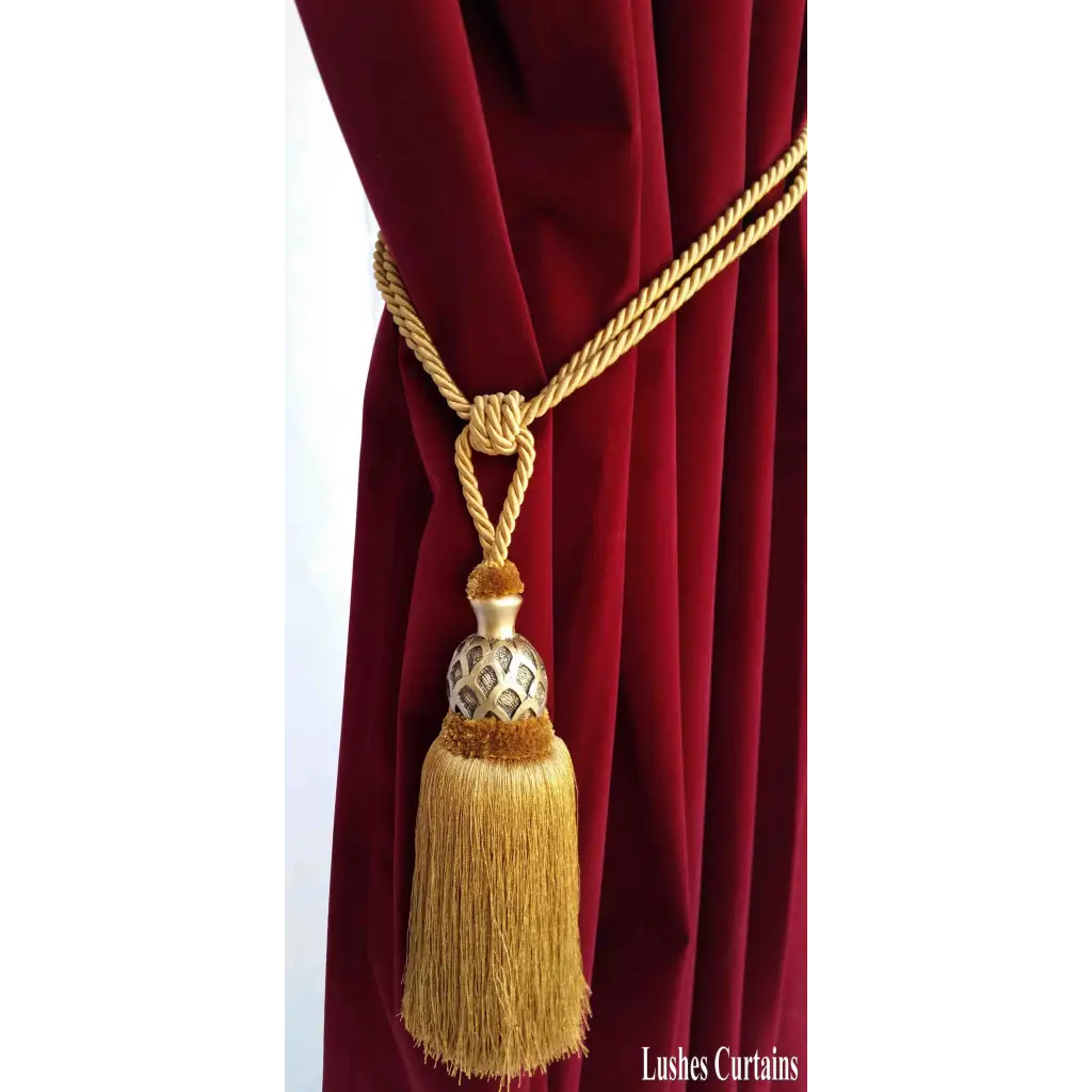 Gold Decorative Wood Curtain Tassel Tie Back