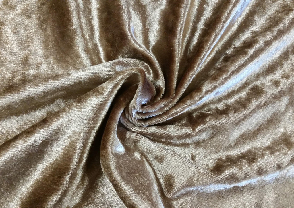 Gold Polyester Tricot Velvet Fabric - LushesFabrics