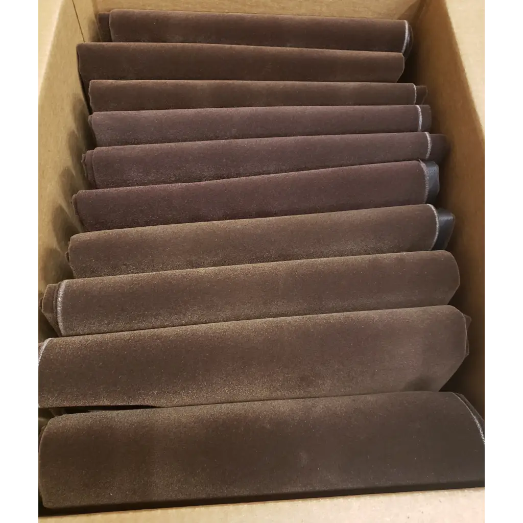 Lot of 10 Brown Flocked Velvet Fabric Yards Cut Roll End 