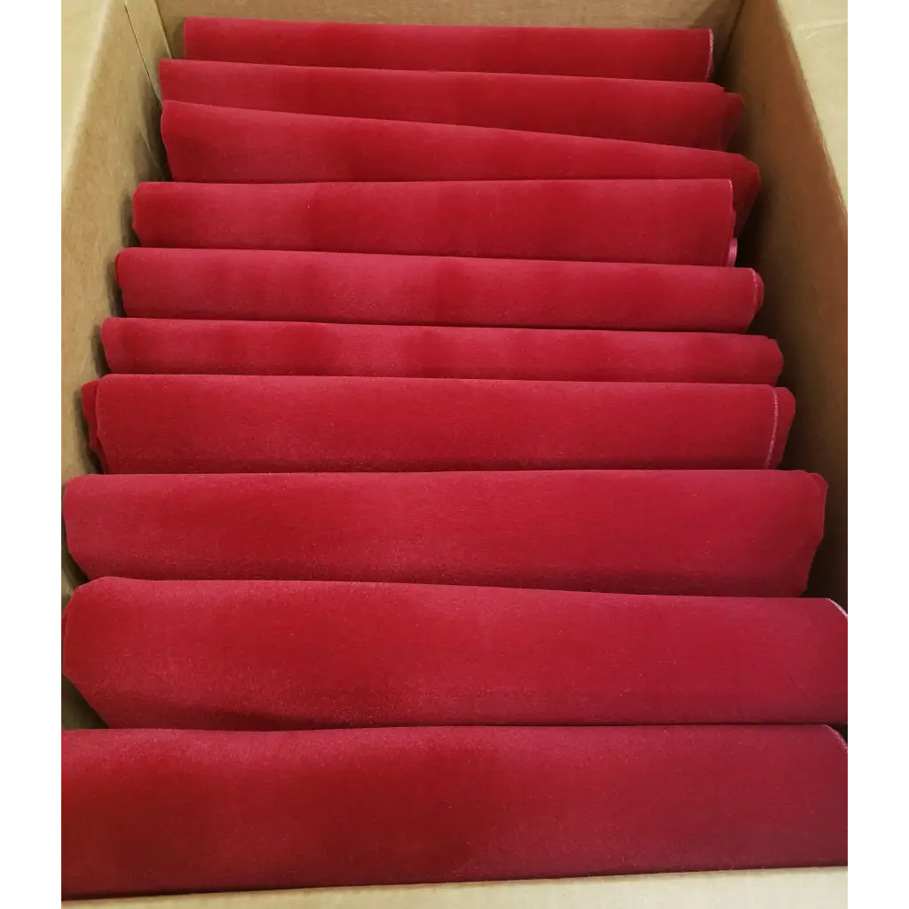 Lot of 10 Cherry Red Flocked Velvet Fabric Yards Cut Roll 