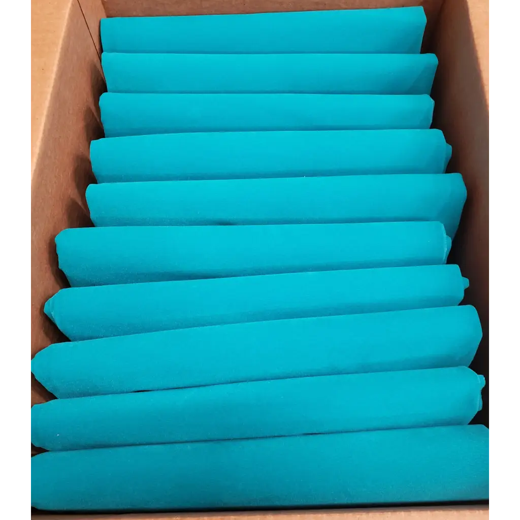 Lot of 10 Turquoise Flocked Velvet Fabric Yards Cut Roll End