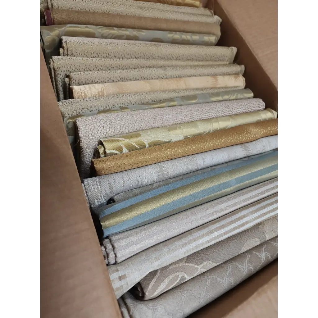 Lot of 20 Mixed Vintage Gold Fabric Yards Scraps