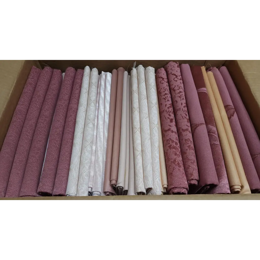 Lot of 20 Mixed Vintage Ivory/Pink Fabric Yards Scraps