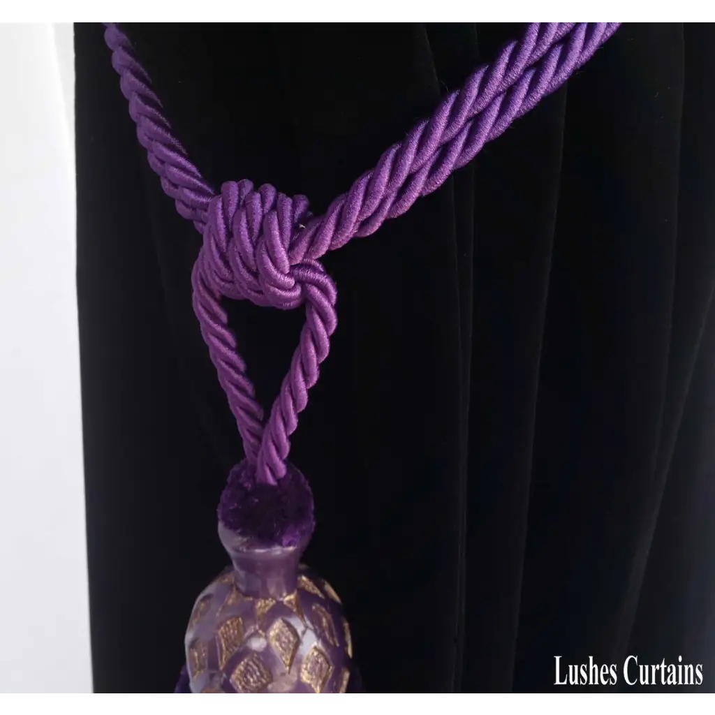 Purple Decorative Wood Curtain Tassel Tie Back