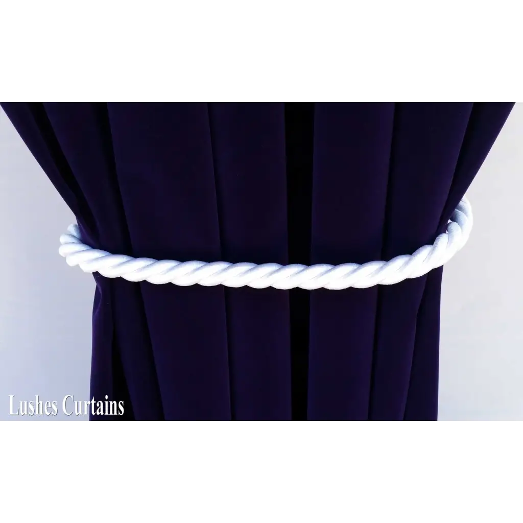 White Thick Rope Drape Holdback 3/4 inch